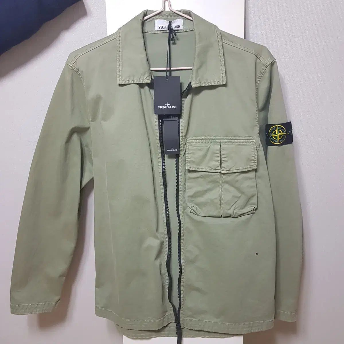 ストーンアイランド 23 ss コットン オーバーサイズシャツ セージ グリーン M