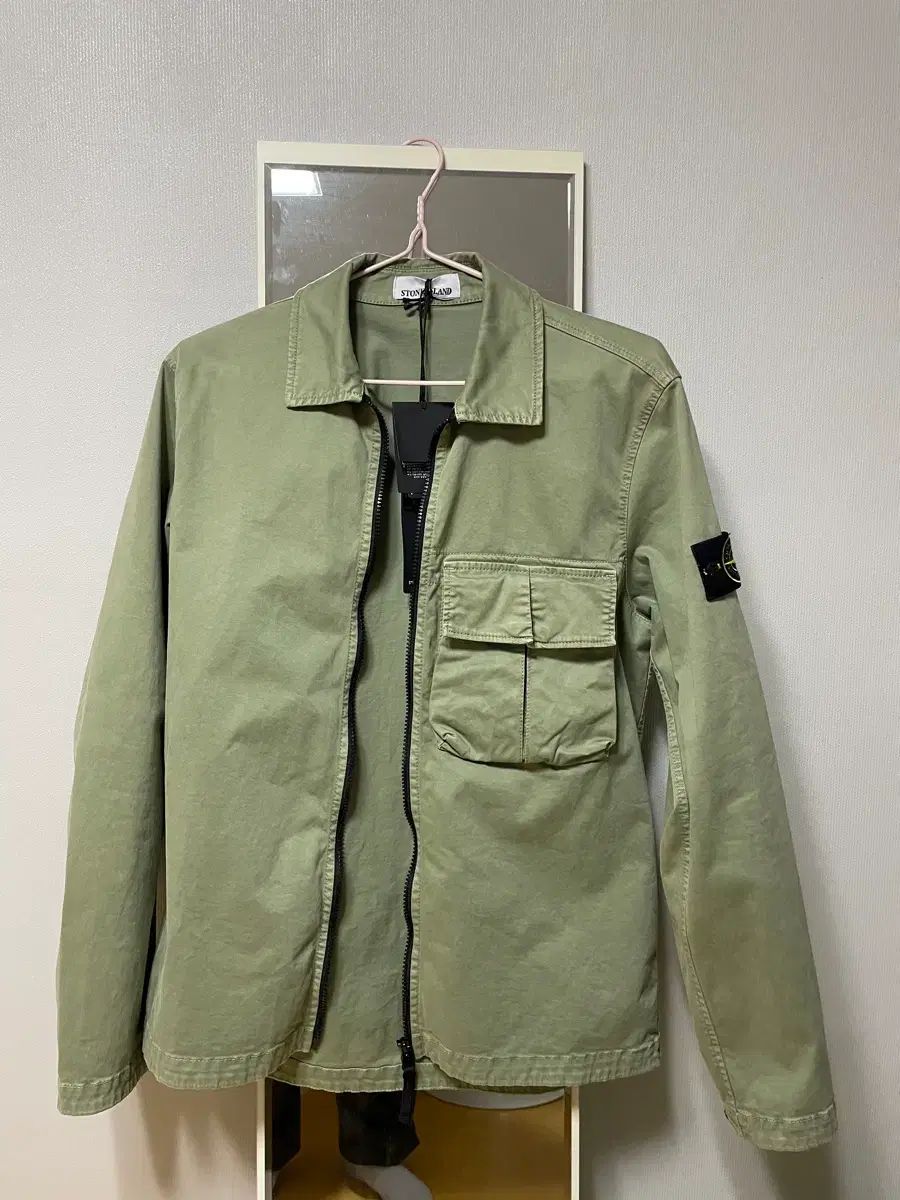 ストーンアイランド 23 ss コットン オーバーサイズシャツ セージ グリーン M