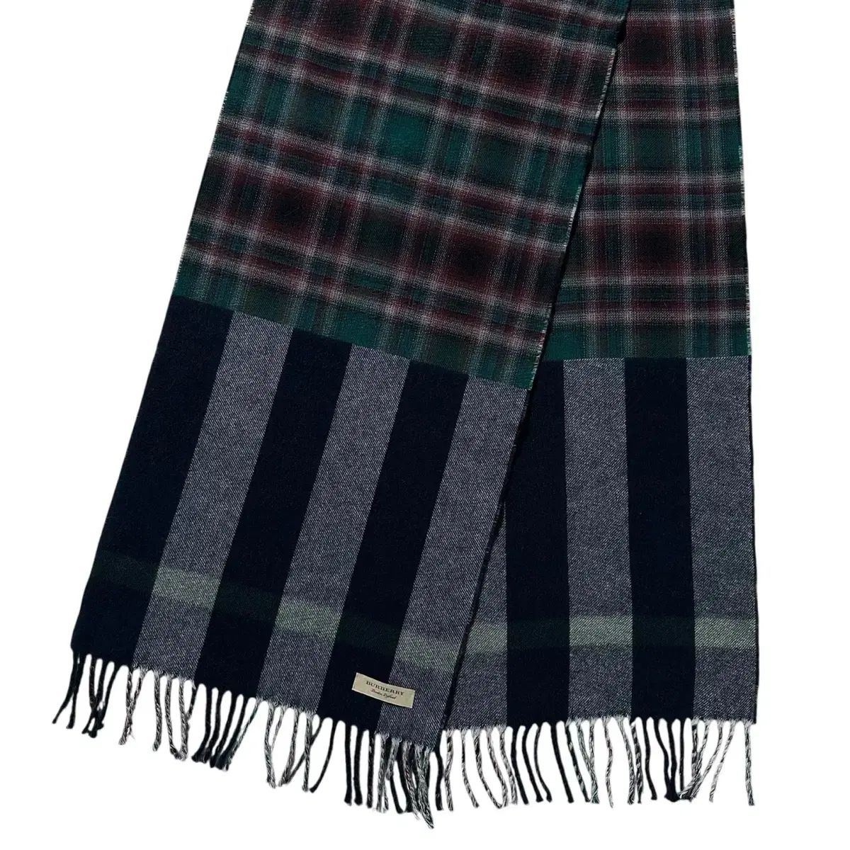 One Size バーバリー プレイド チェック ストライプ ウールマフラー