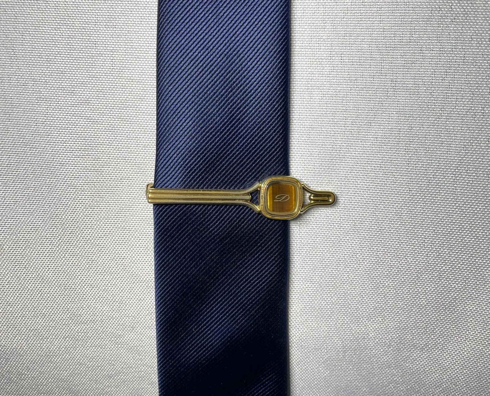 S.T.Dupont デュポン Dロゴ タイガーアイ装飾 カフス ネクタイピンセット カフリンクス タイピン ゴールド メンズ