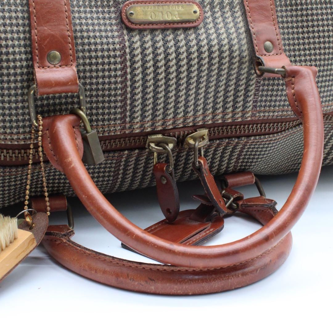 良品】ポロラルフローレン 千鳥格子 ボストンバッグ 2way ヴィンテージ