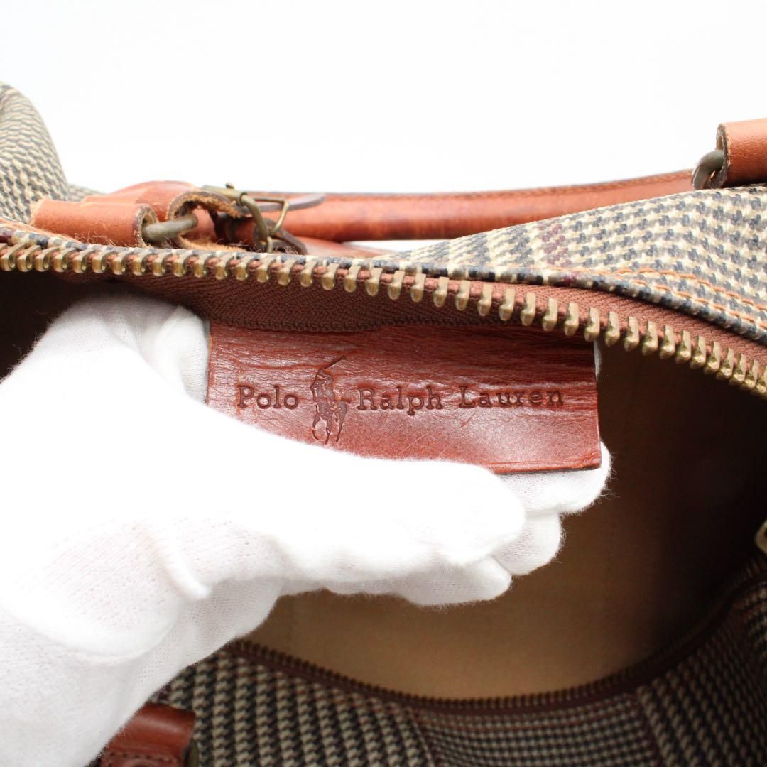 良品】ポロラルフローレン 千鳥格子 ボストンバッグ 2way ヴィンテージ