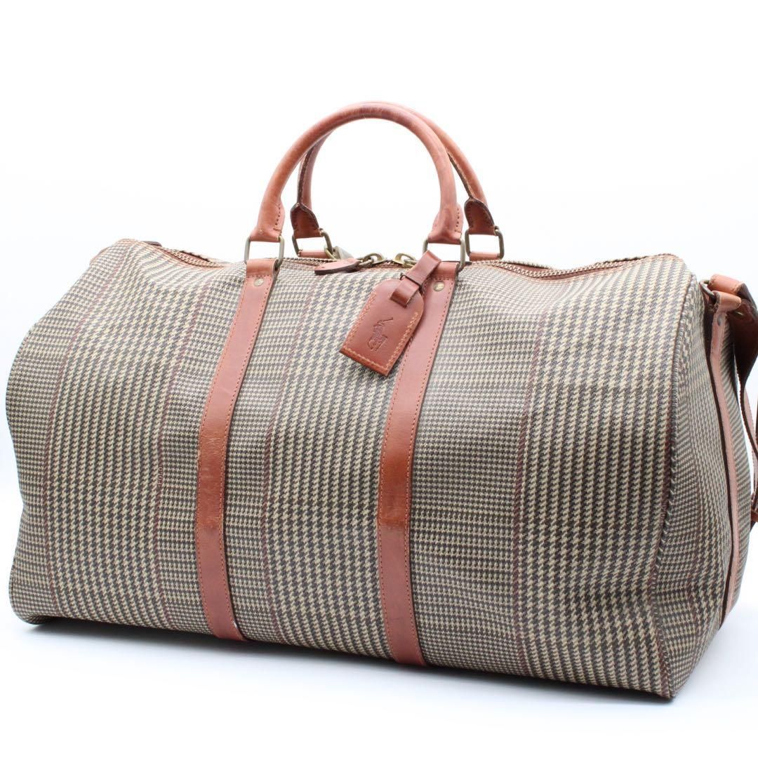 良品】ポロラルフローレン 千鳥格子 ボストンバッグ 2way ヴィンテージ