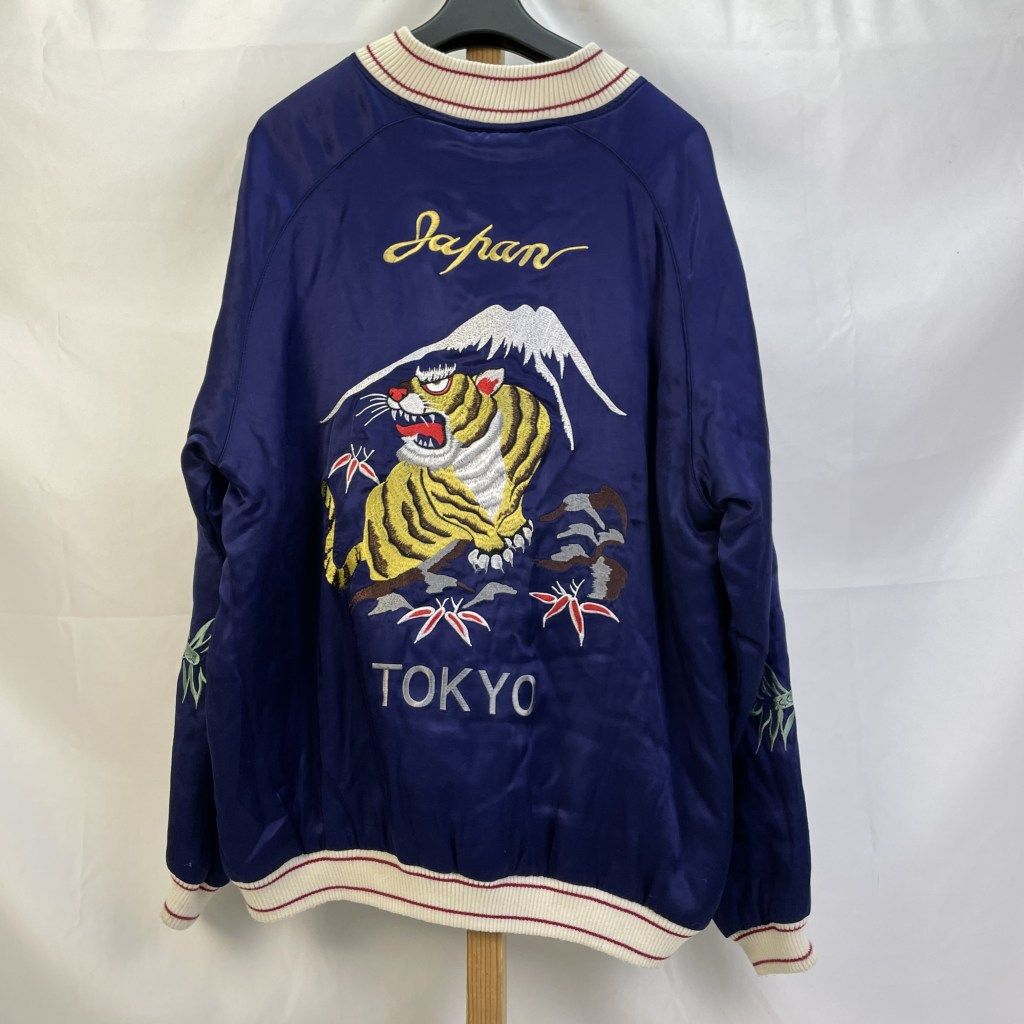 01w-5863 ヒューストン HOUSTON スカジャン 中綿入り 虎 龍 富士山 和