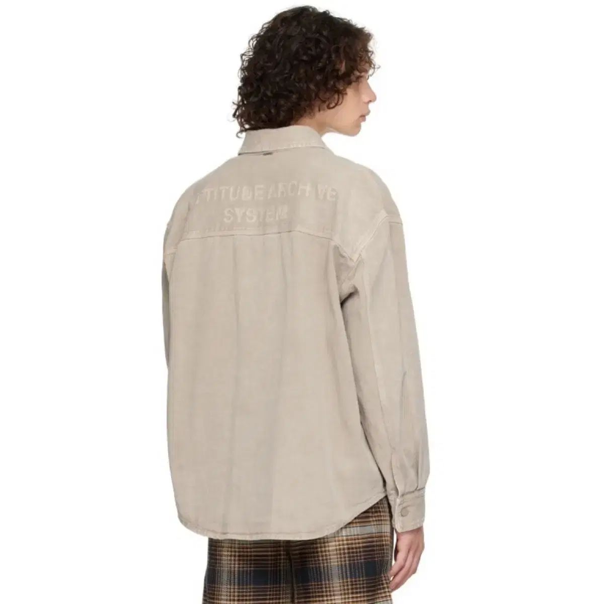 110 22 fw システムオム バックロゴ デニム シャツ