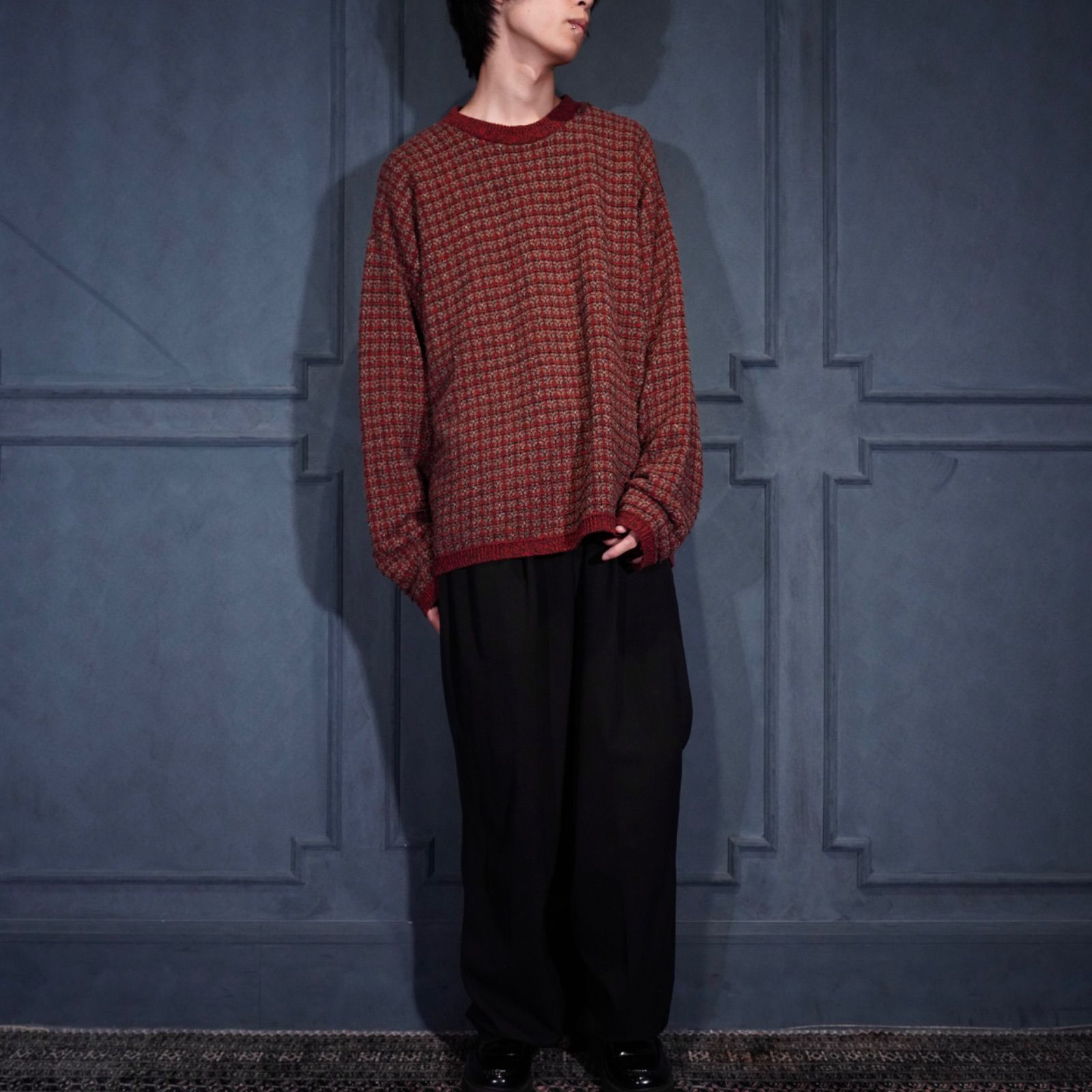 USA VINTAGE claiborne BLACK COLOR TUCK WIDE SLACKS PANTS アメリカ古着ブラック タックワイドスラックスパンツ