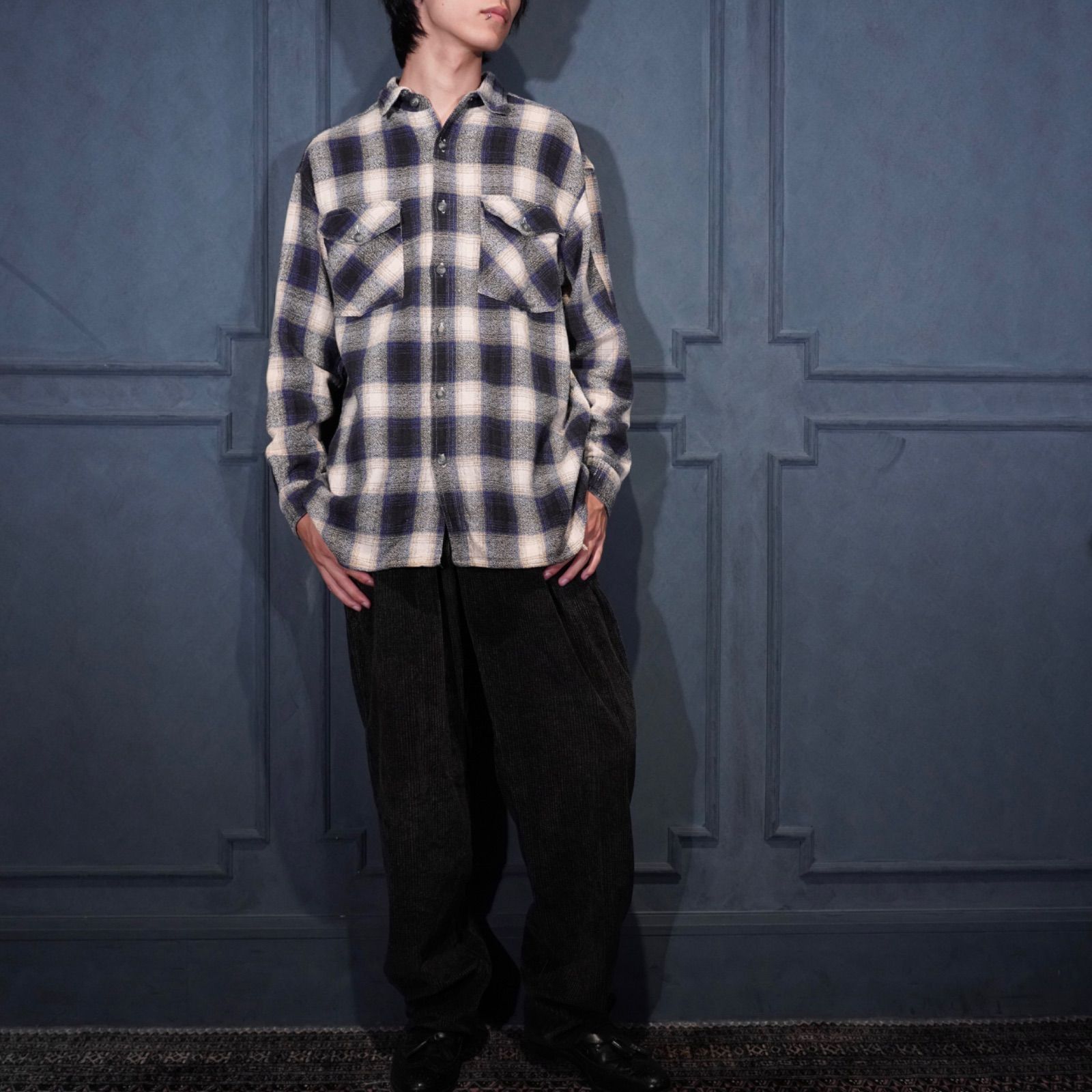 EU VINTAGE Nino MENOTTI WIDE PITCH DESIGN MIX CORDULOY SLACKS PANTS ヨーロッパ古着ワイドピッチデザインミックスコーデュロイスラックスパンツ