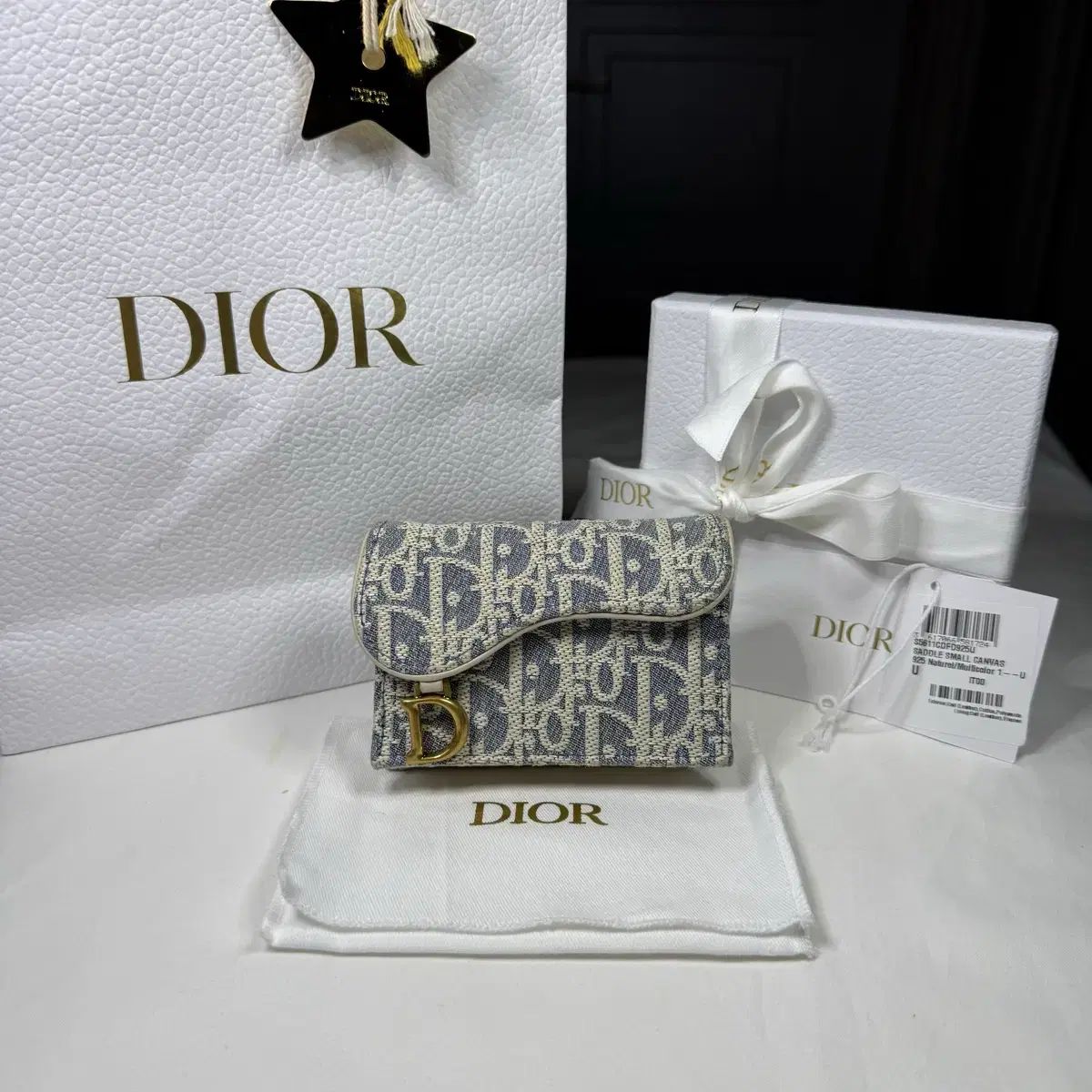 25 SS フルセット Dior オブリーク サドル ブルーム カード ウォレット ホルダー 財布