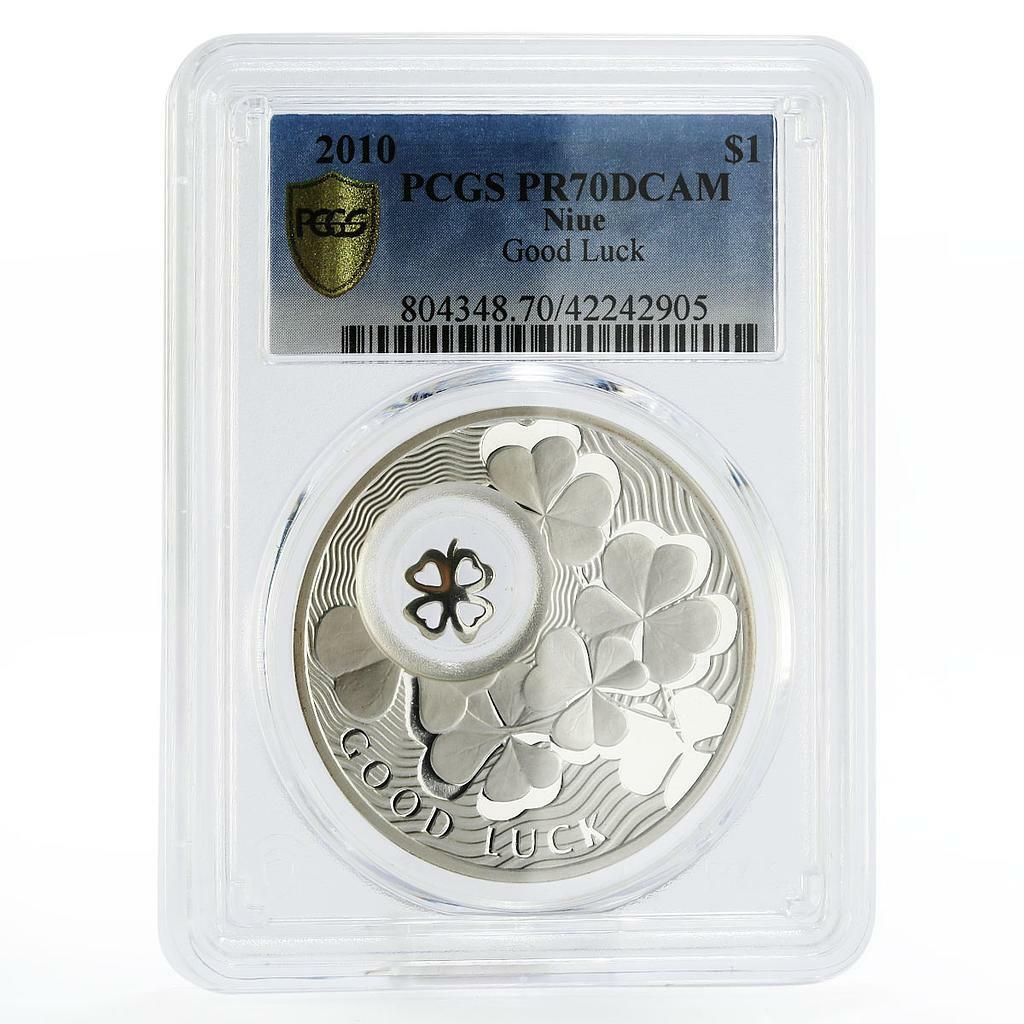 ニウエ 1ドル 四つ葉のクローバー 幸運 PR70 PCGS 銀貨 2010年 - メルカリ