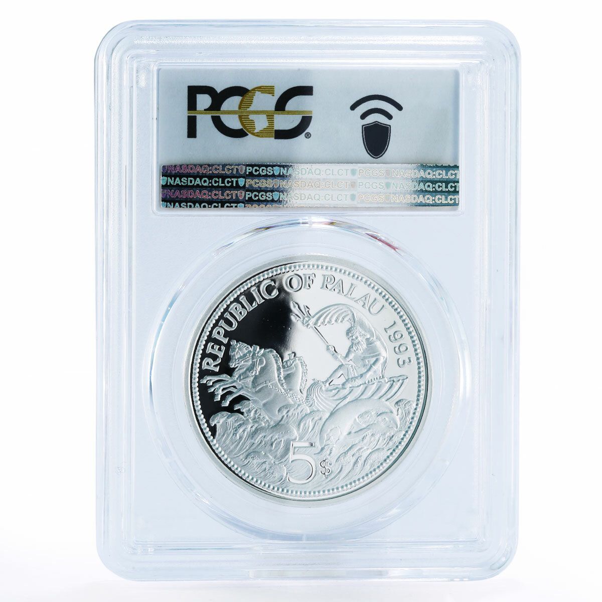 パラオ 5ドル 海洋生物 魚 海景 PR70 PCGS 銀貨 1993年 - メルカリ