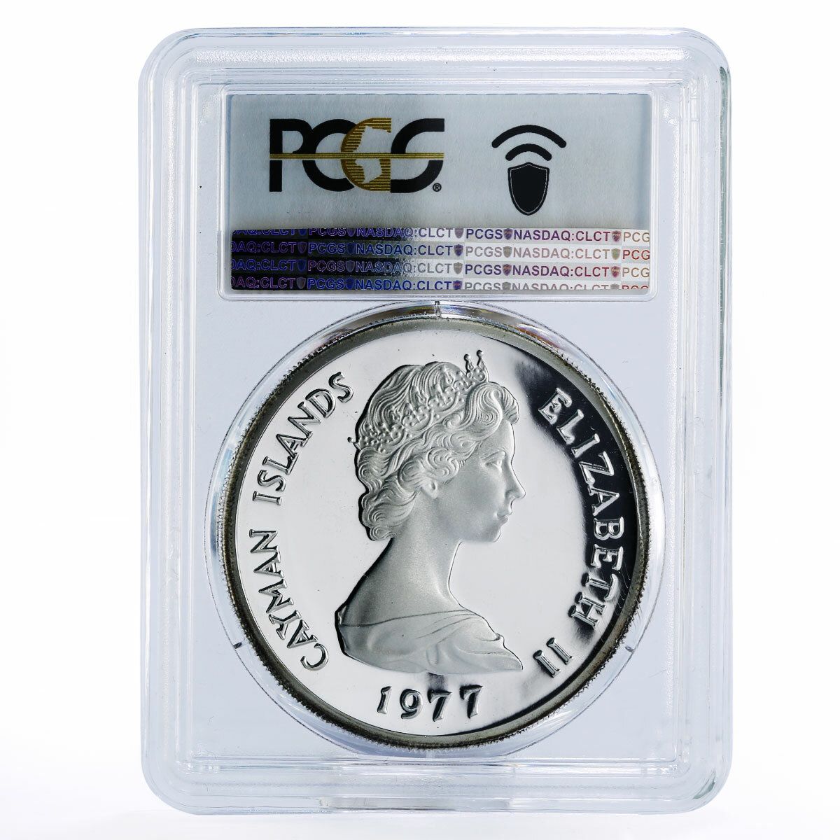 ケイマン諸島 25ドル クイーン・ビクトリア PR69 PCGS 銀貨 1977年