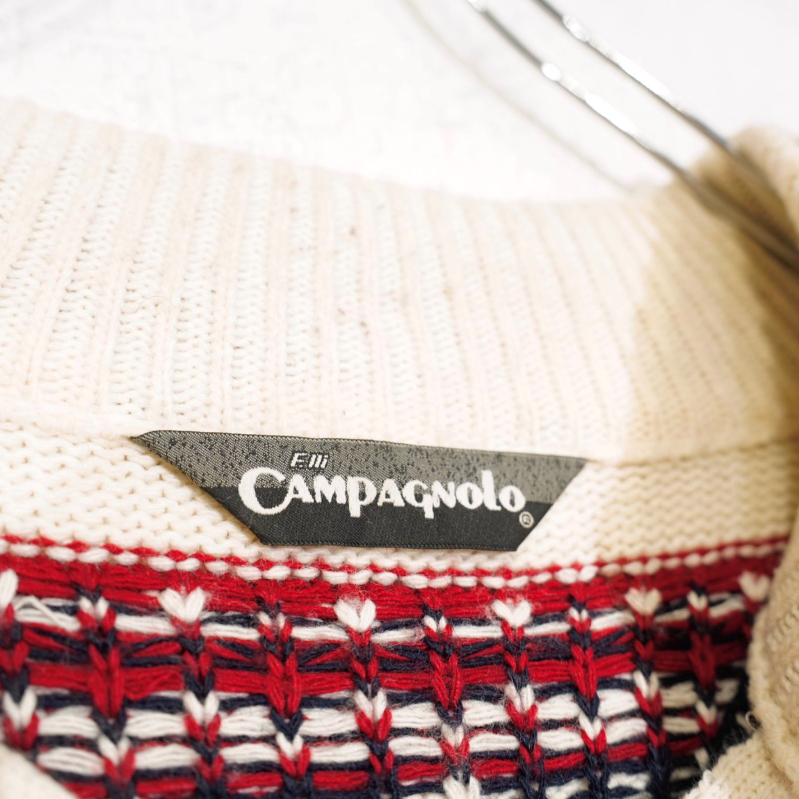 EU VINTAGE F.lli CAMPAGNOLO NORDIC PATTERNED HALF ZIP NORDIC KNIT 