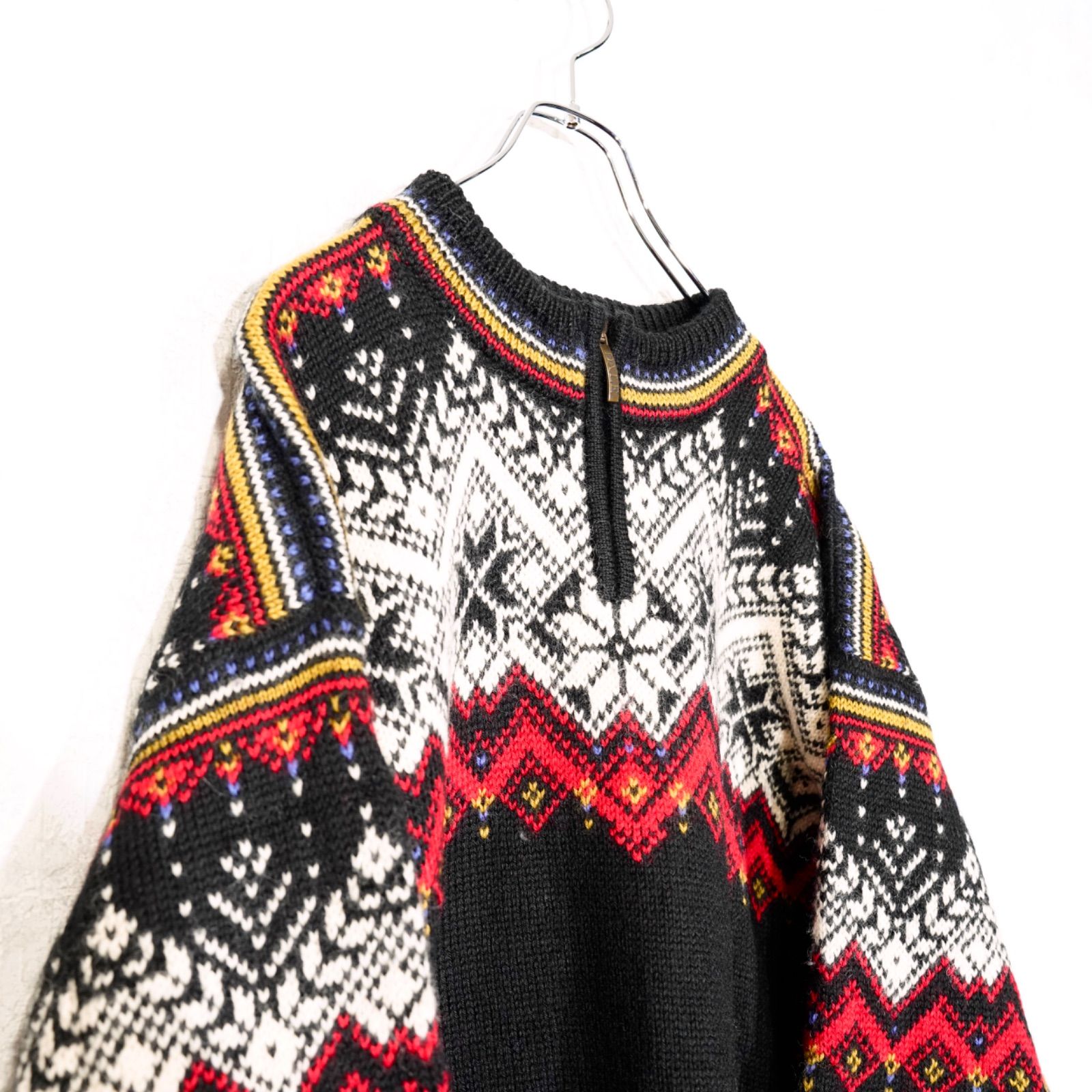 EU VINTAGE DALE OF NORWAY NORDIC PATTERNED DESIGN HALF ZIP NORDIC 