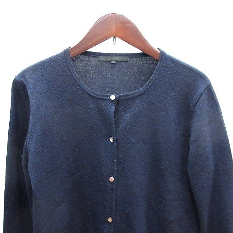 アナイ ANAYI ニット カーディガン ウール 長袖 38 M 紺 ネイビー /AU