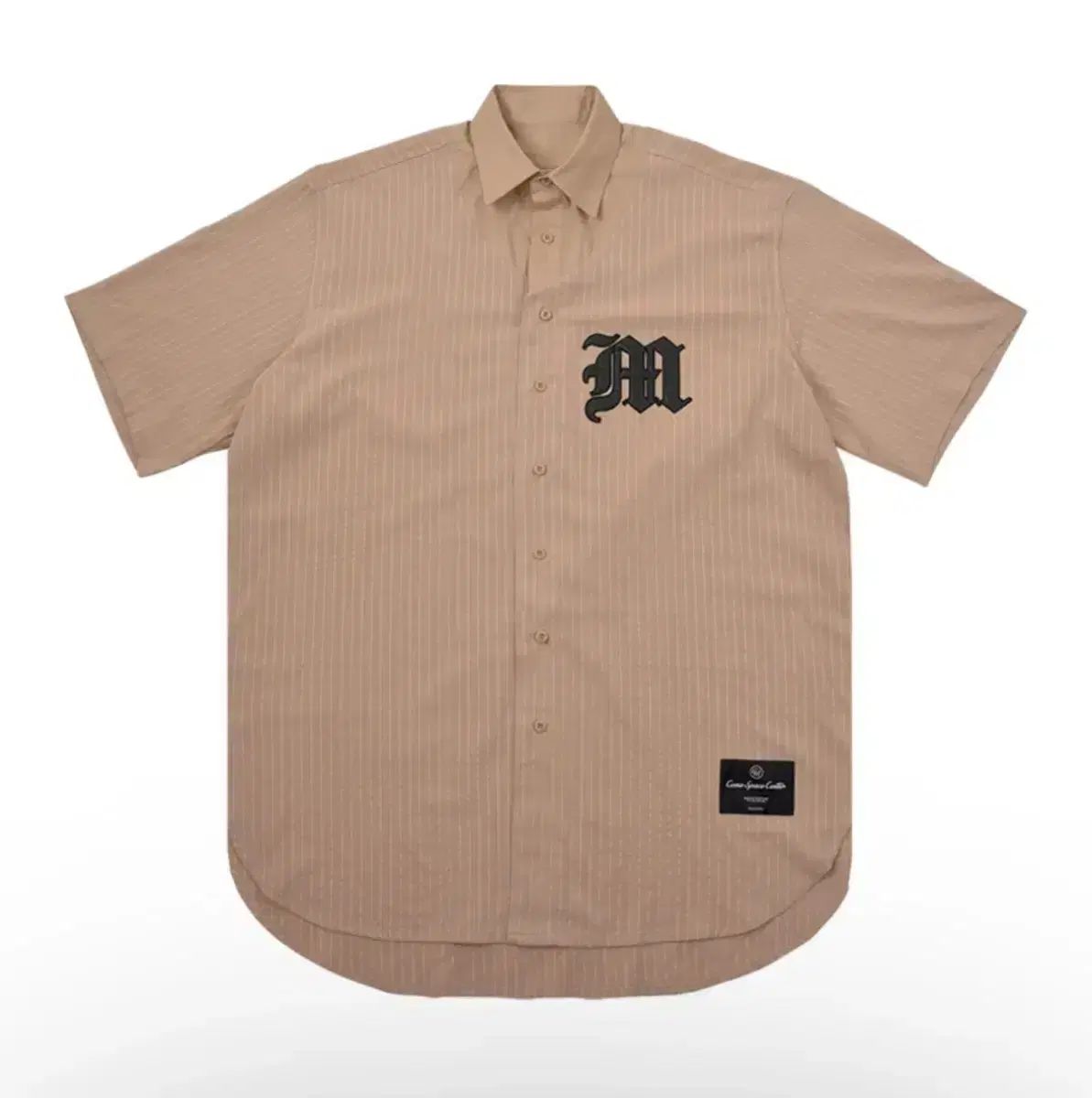COM キャメル ベージュ ベースボール シャツ L