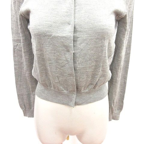 アナイ ANAYI カーディガン ニット 長袖 絹 シルク 38 グレー /RT