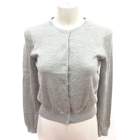 アナイ ANAYI カーディガン ニット 長袖 絹 シルク 38 グレー /RT