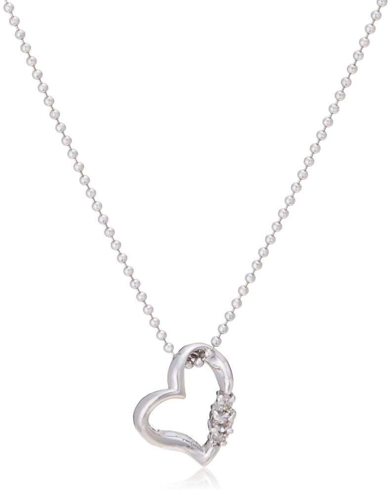 シアーズ Sears 誕生石ブルームーンストーン 天然ダイヤ ラブハートネックレス シルバー925 プラチナコーティング ケース無料 保証カード付き E 1491 06