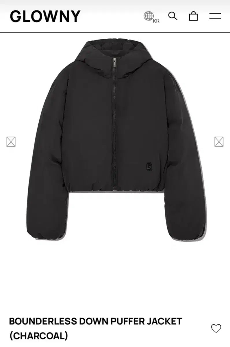 GLOWNY フード ダウン ショートダウン チャコール