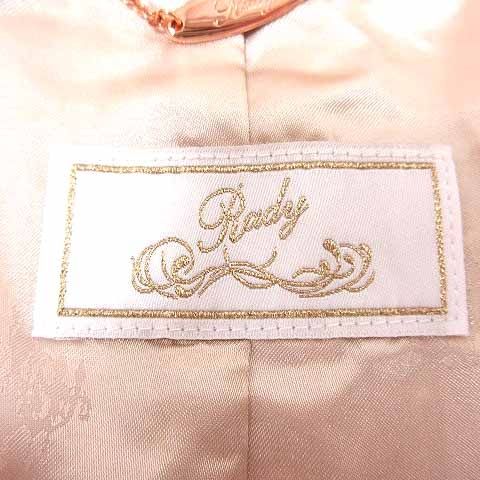 レディ Rady ノーカラーコート ツイード 総裏地 ビジュー S ピンク /YK