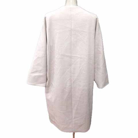 SLOBE IENA イエナ　ノーカラーコート　36 オフホワイト スローブ イエナ SLOBE IENA ノーカラーコート 総裏地 ウール 34 XS