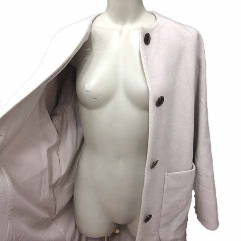 スローブ イエナ SLOBE IENA ノーカラーコート 総裏地 ウール 34 XS