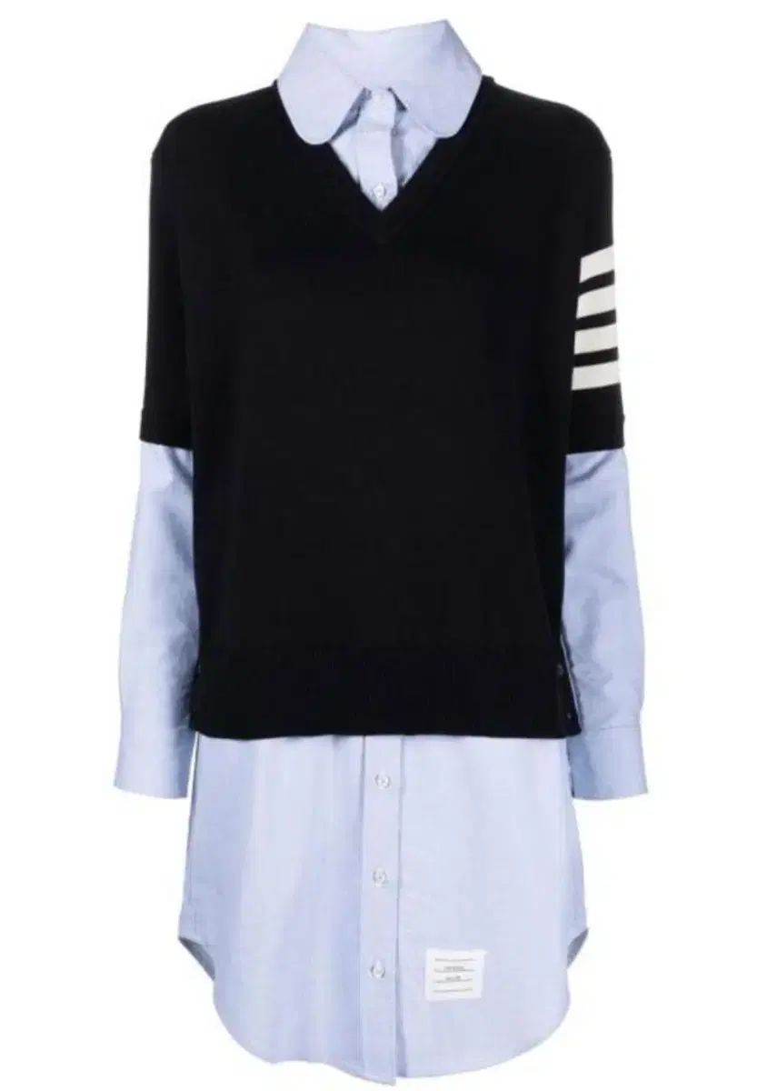 トムブラウン ブラウン シャツ ネイビー スカイ ブルー