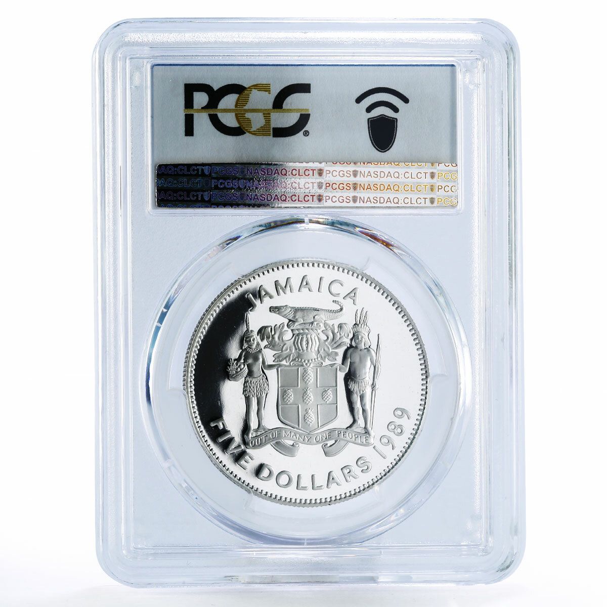 ジャマイカ 5ドル マンリー独立記念 PR 70 PCGS プルーフ銀貨 1989年