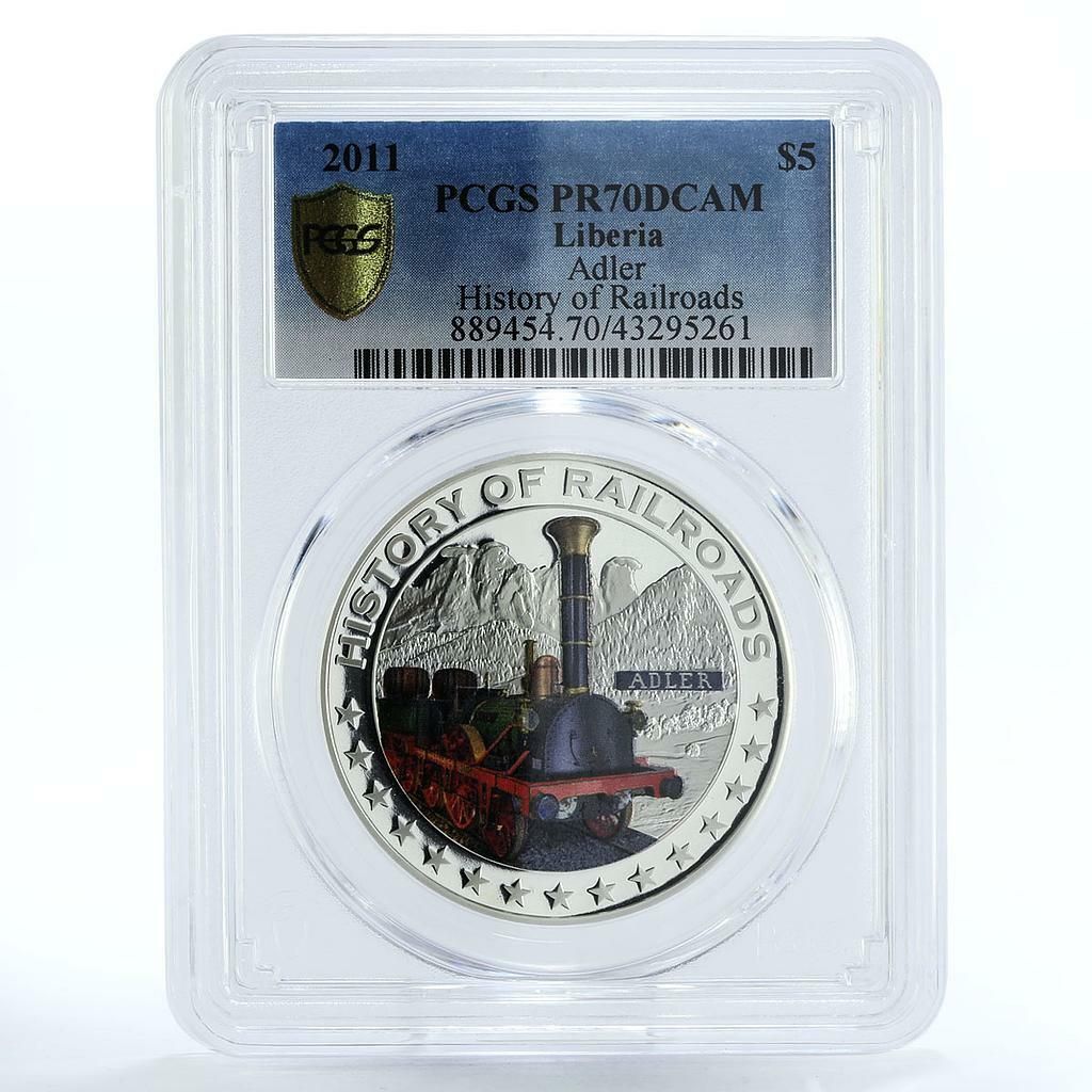 リベリア 5ドル アドラー鉄道 PR70 PCGS 銀貨 2011年 - メルカリ