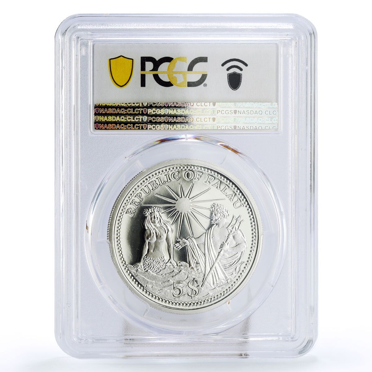 パラオ 5ドル 独立記念 10月 ノーティルシー PR70 PCGS 銀貨 1994年