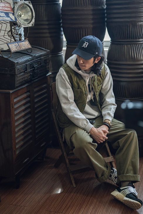 BRONSON ダウンベスト ナイロンライナー オレンジ オリーブ Mx 2 5 5万