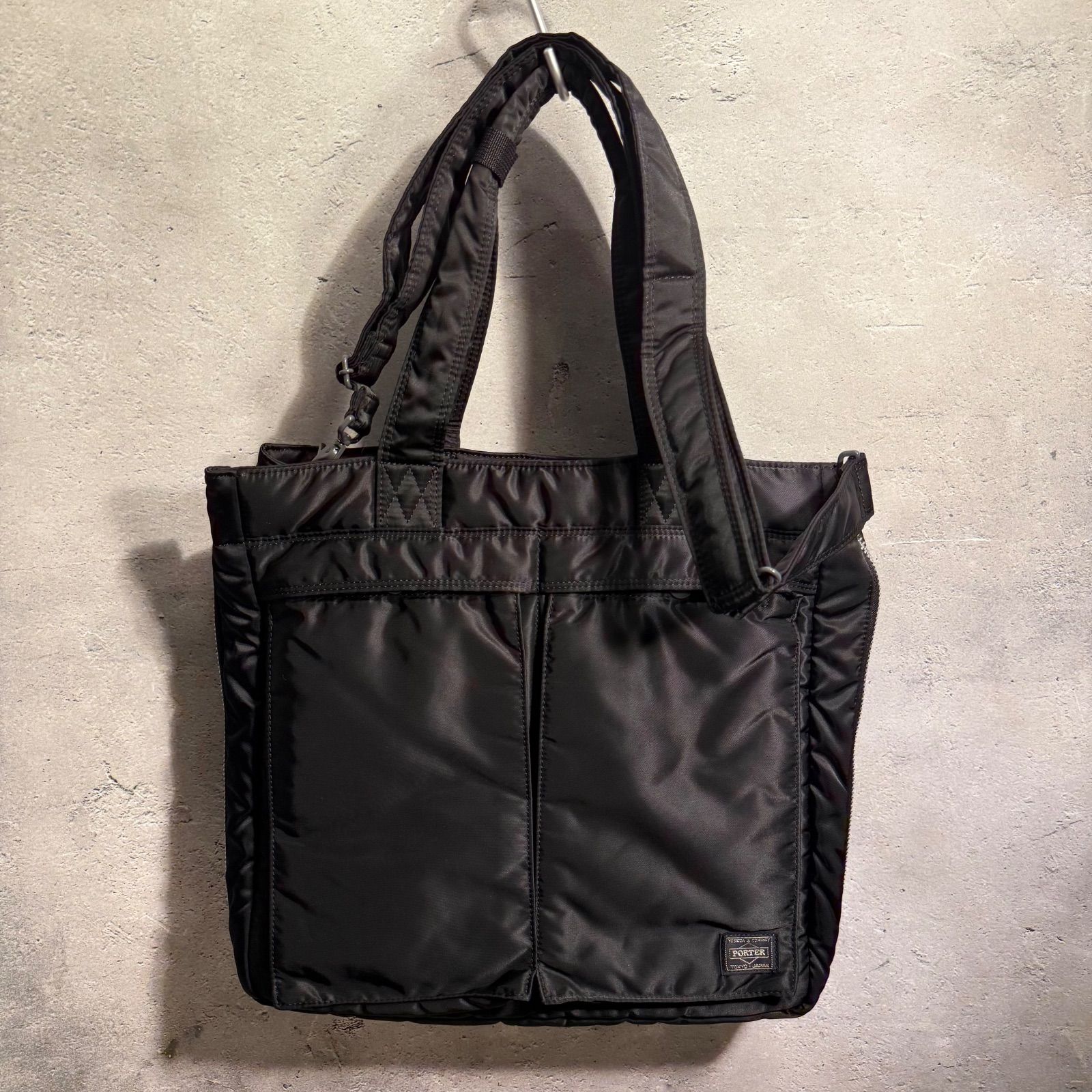 極美品 ポーター タンカー トートバッグ ナイロン 通勤 A4 肩掛け 黒 通学 極美品】PORTER ポーター TANKER トートバッグ 2WAY ショルダー バッグ