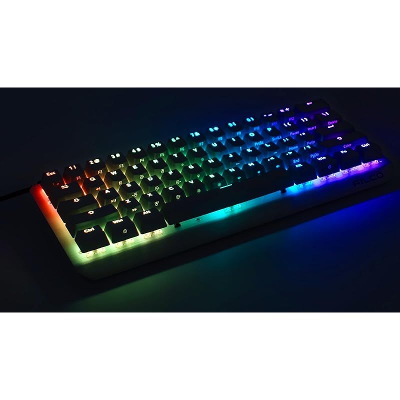 Majestouch LUCE 60 英語配列 CHERRY MX 2 A RGB赤軸 61キー ゲーミングキーボード メカニカル ホットスワップ RGB発光LEDバックライト付き USB有線高速反応 60％キーボード US ASCII