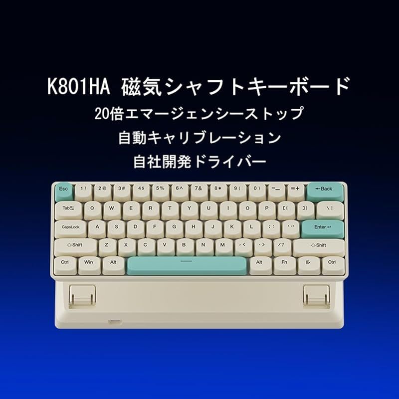  ラピッドトリガー キーボード ゲーミングキーボード メカニカル式 磁気軸 精度RT 0 04 mm RGB発光 61キー 伝送スピード8000 HZ Type C USB有線接続 マグネチックシャフト LEDバックライト付き 周辺機器 Wii