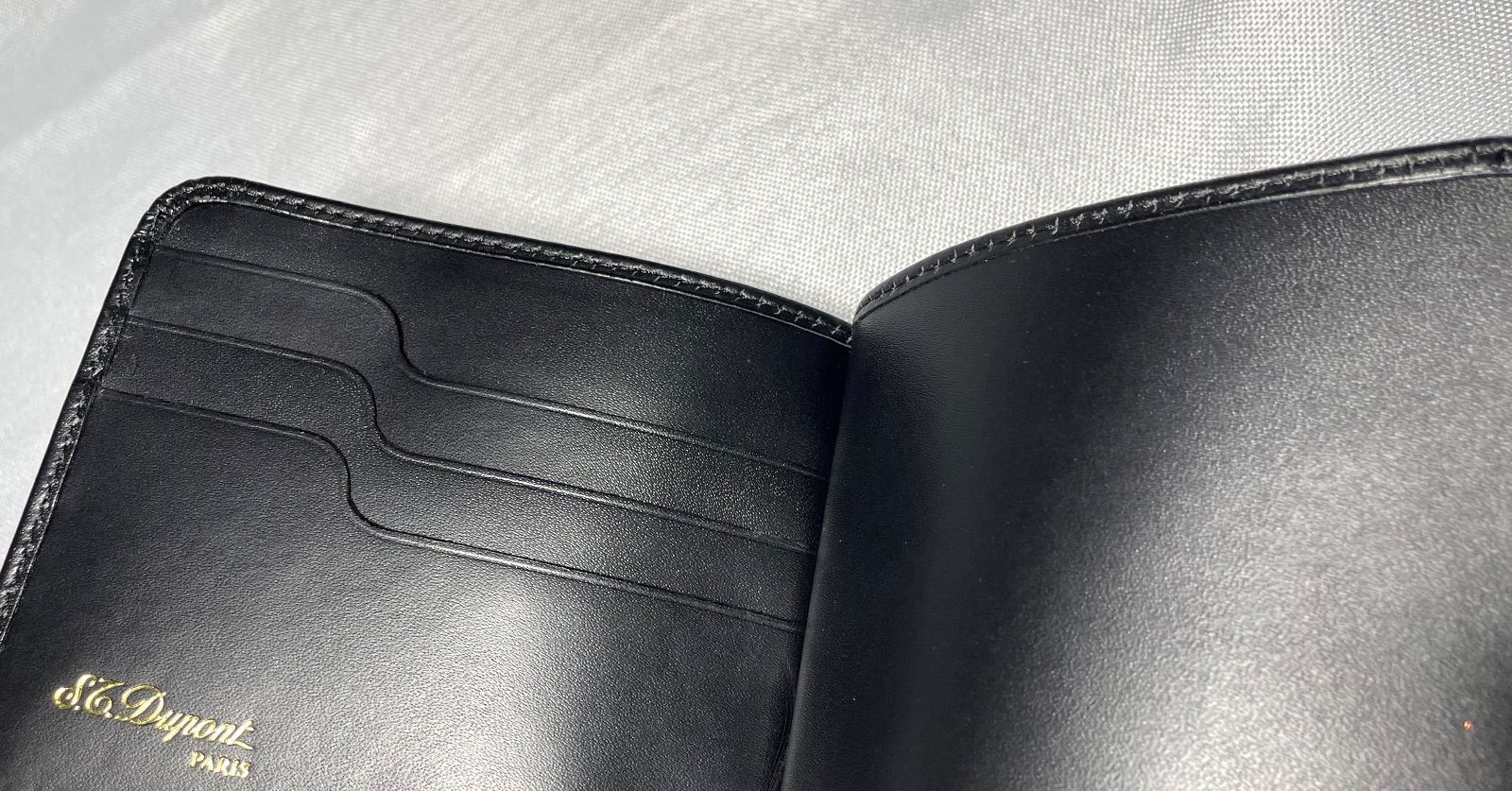 美品 希少 S.T.Dupont デュポン Dロゴ レザーマネークリップ ブラック