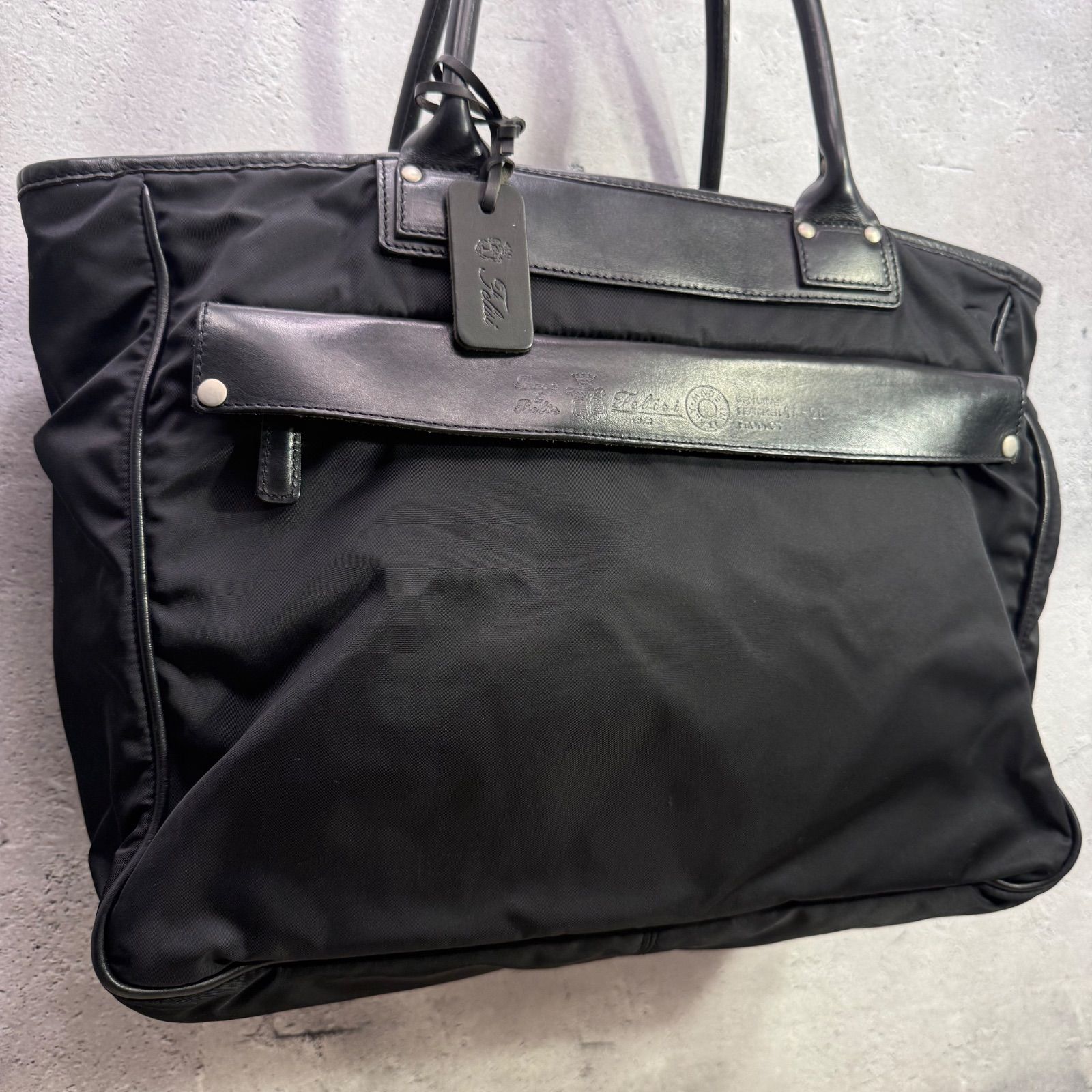 フェリージ Felisi 14-26 ブラック トートバッグ ナイロン×レザー 大