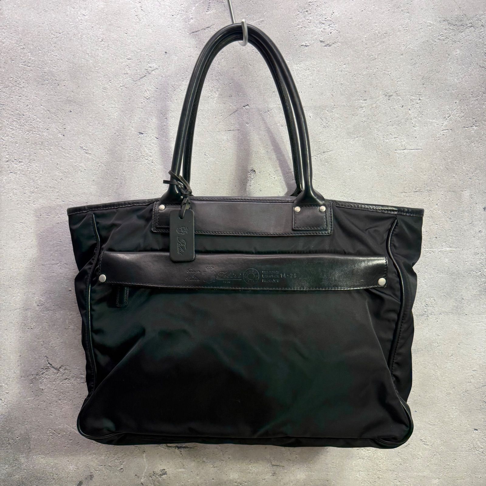 フェリージ Felisi 14-26 ブラック トートバッグ ナイロン×レザー 大