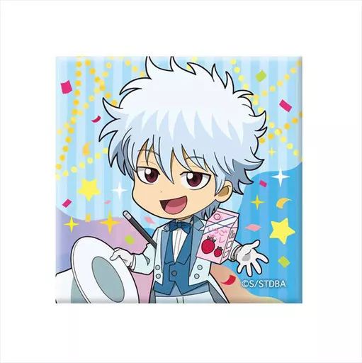 中古】バッジ・ピンズ 坂田銀時 マジシャンアート スクエア缶バッジ