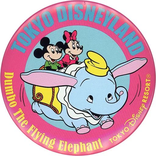 中古】バッジ・ピンズ ダンボ＆ミッキー＆ミニー 缶バッジ