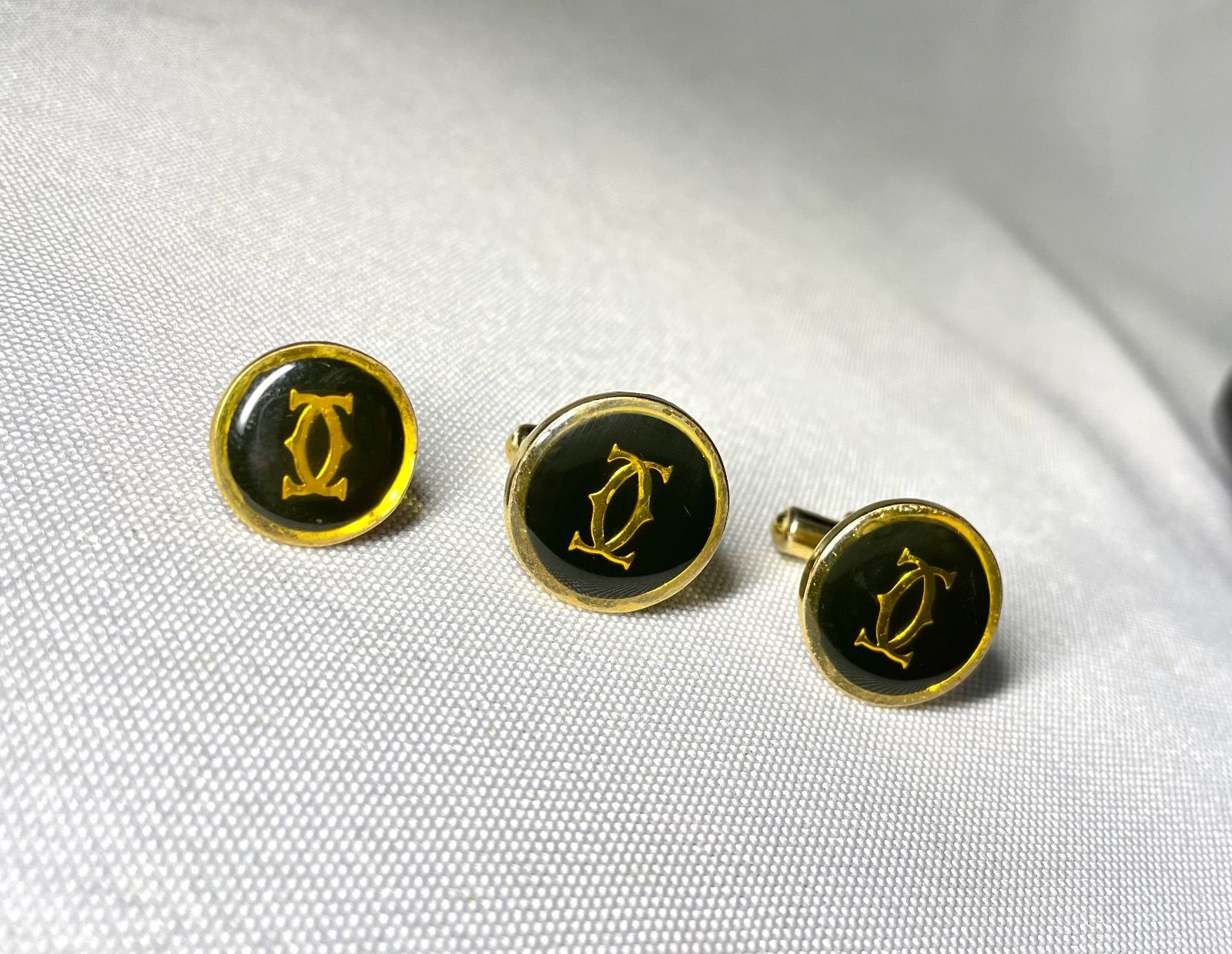 Cartier カルティエ ダブルC ロゴ ヴィンテージ カフス タイタニック