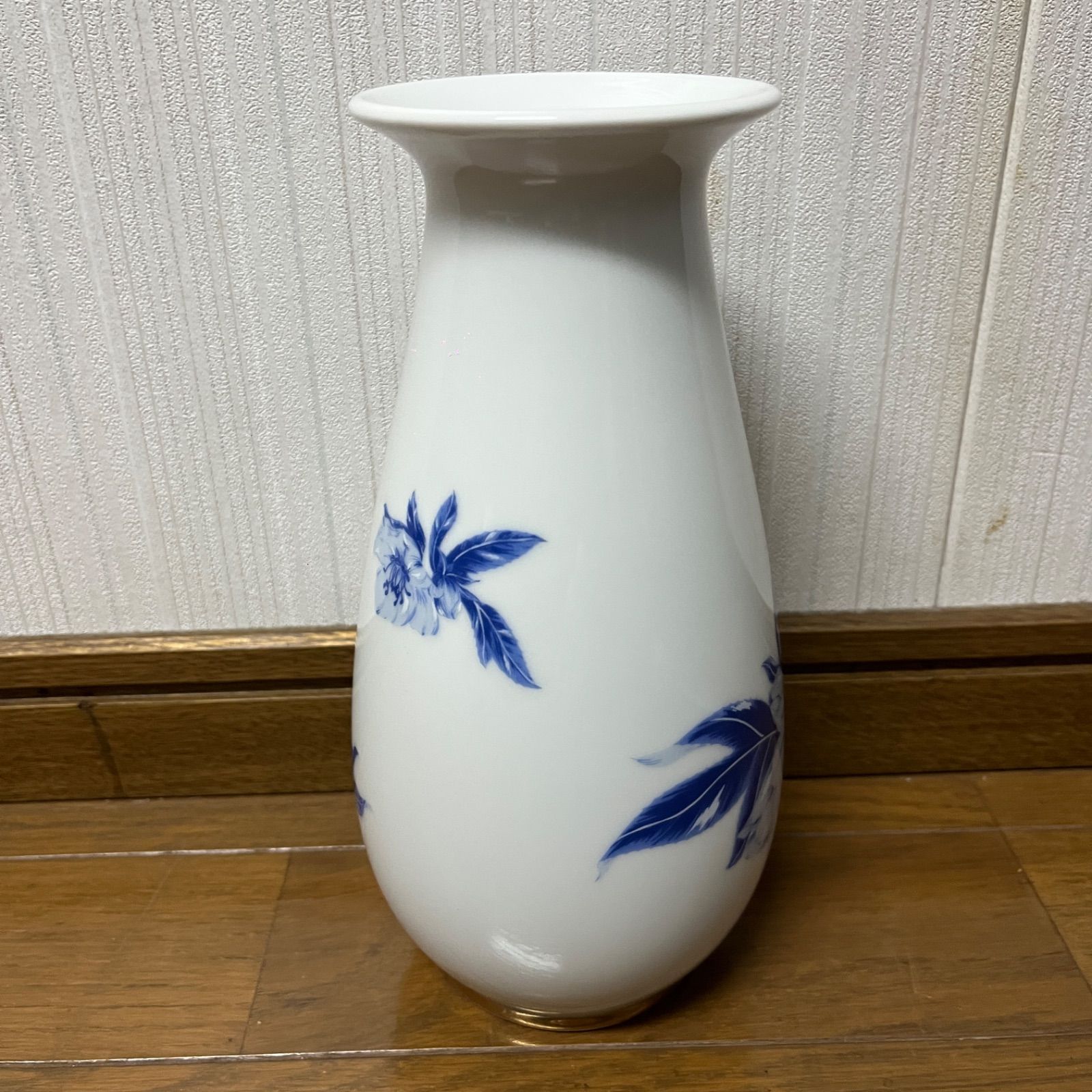 深川製磁 オリエンタルブルー 107 花生 花器 花瓶 フラワーベース 木箱