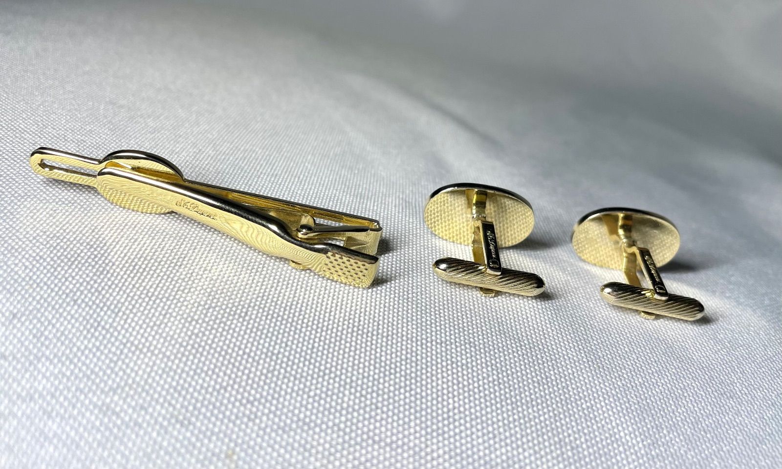 S.T.Dupont デュポン Dロゴ ブルーストーン装飾 ゴールド＆シルバー