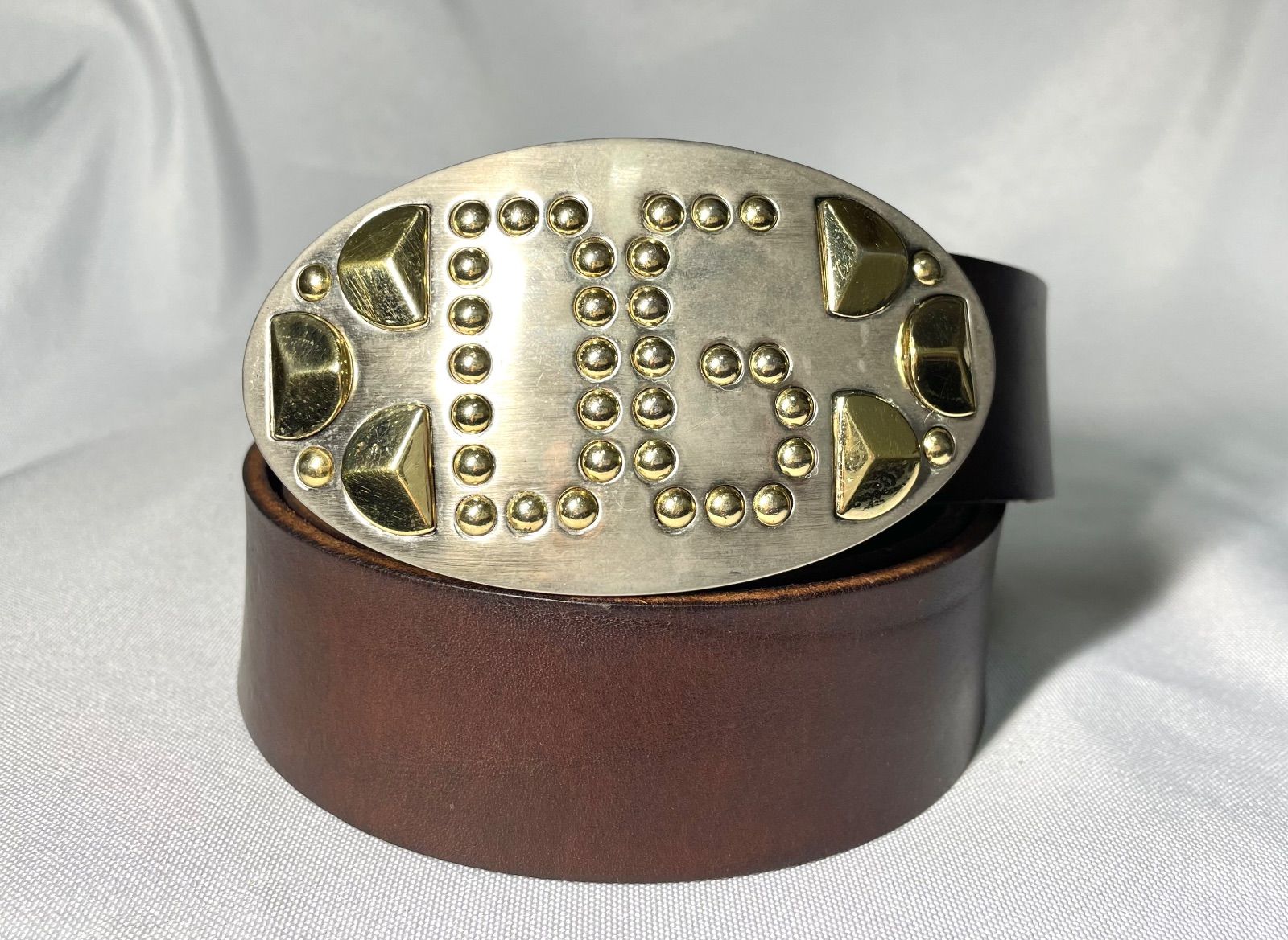 卸売 DOLCE&GABBANA ドルチェ&ガッバーナ DGロゴスタッズバックル