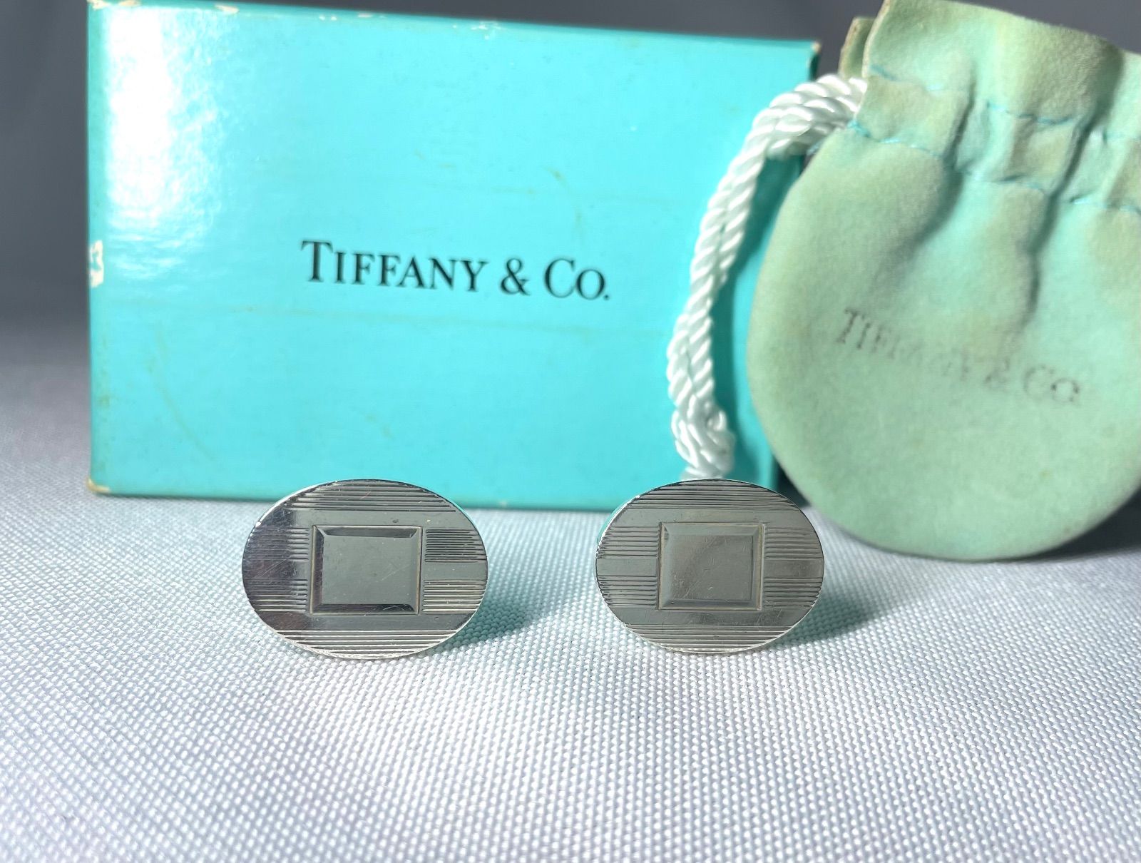 Tiffany ティファニー 鏡面スターリングシルバー＆ストライプライン