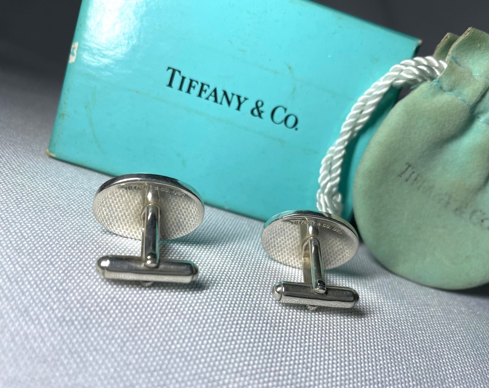 Tiffany ティファニー 鏡面スターリングシルバー＆ストライプライン