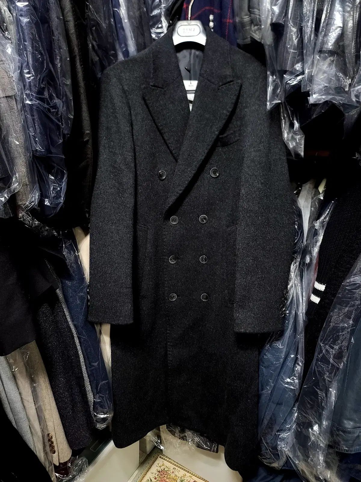 BON ボン ダブルフェイス ウールカシミア マグナム MAGNUM ダークグレー コート 105