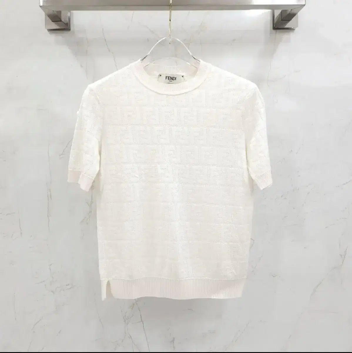 38 / FENDI FF ロゴ ビスコース コットン ニット 半袖 - メルカリ