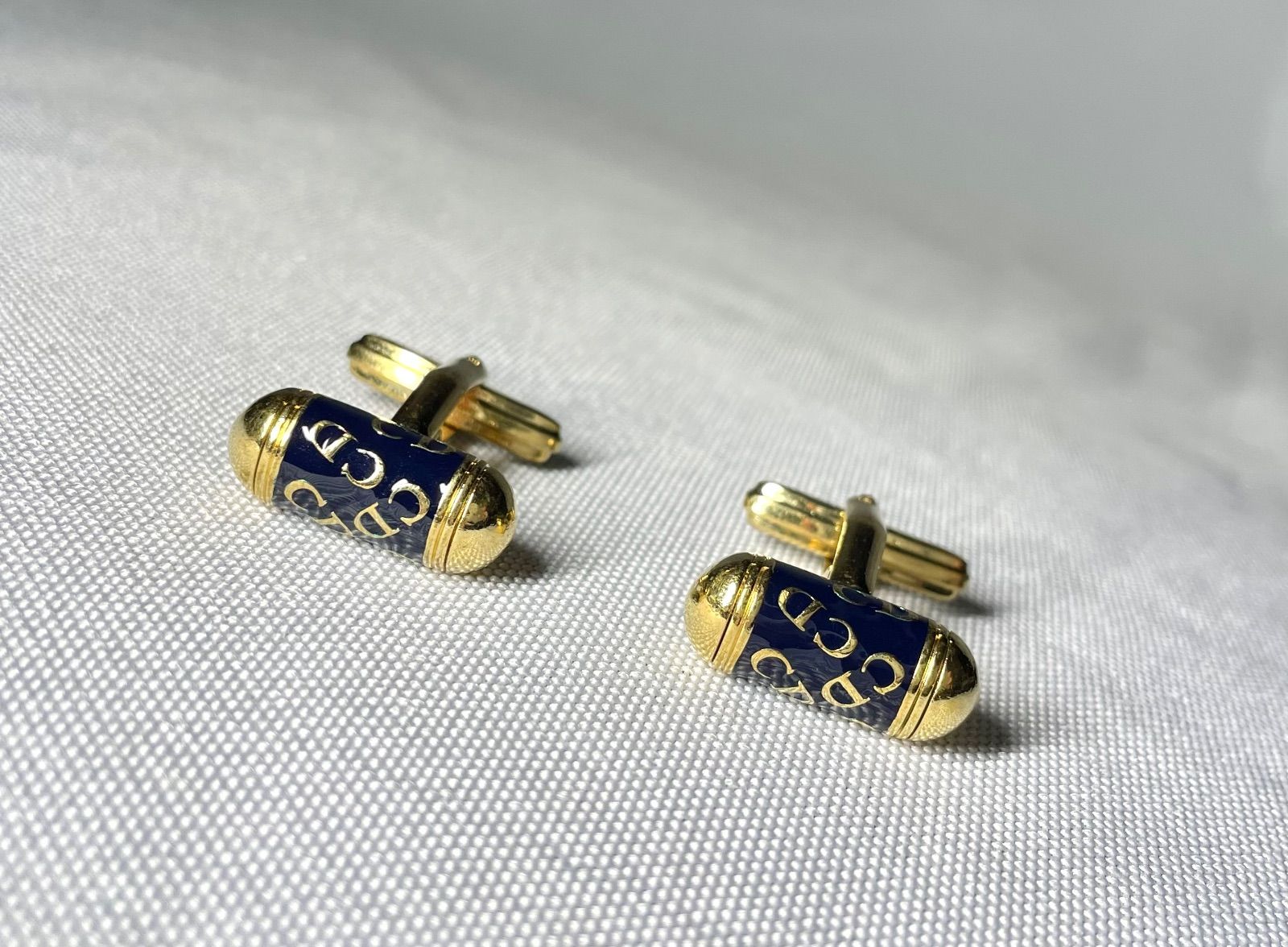 Dior ディオール CDマルチロゴ ゴールド&ダークネイビー ヴィンテージ