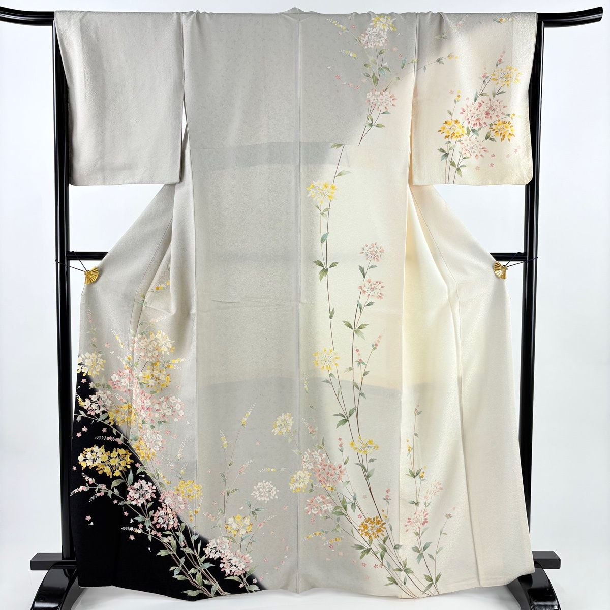 訪問着 身丈166.5cm 裄丈67.5cm L 袷 灰色 正絹 秀品 【中古】 - メルカリ