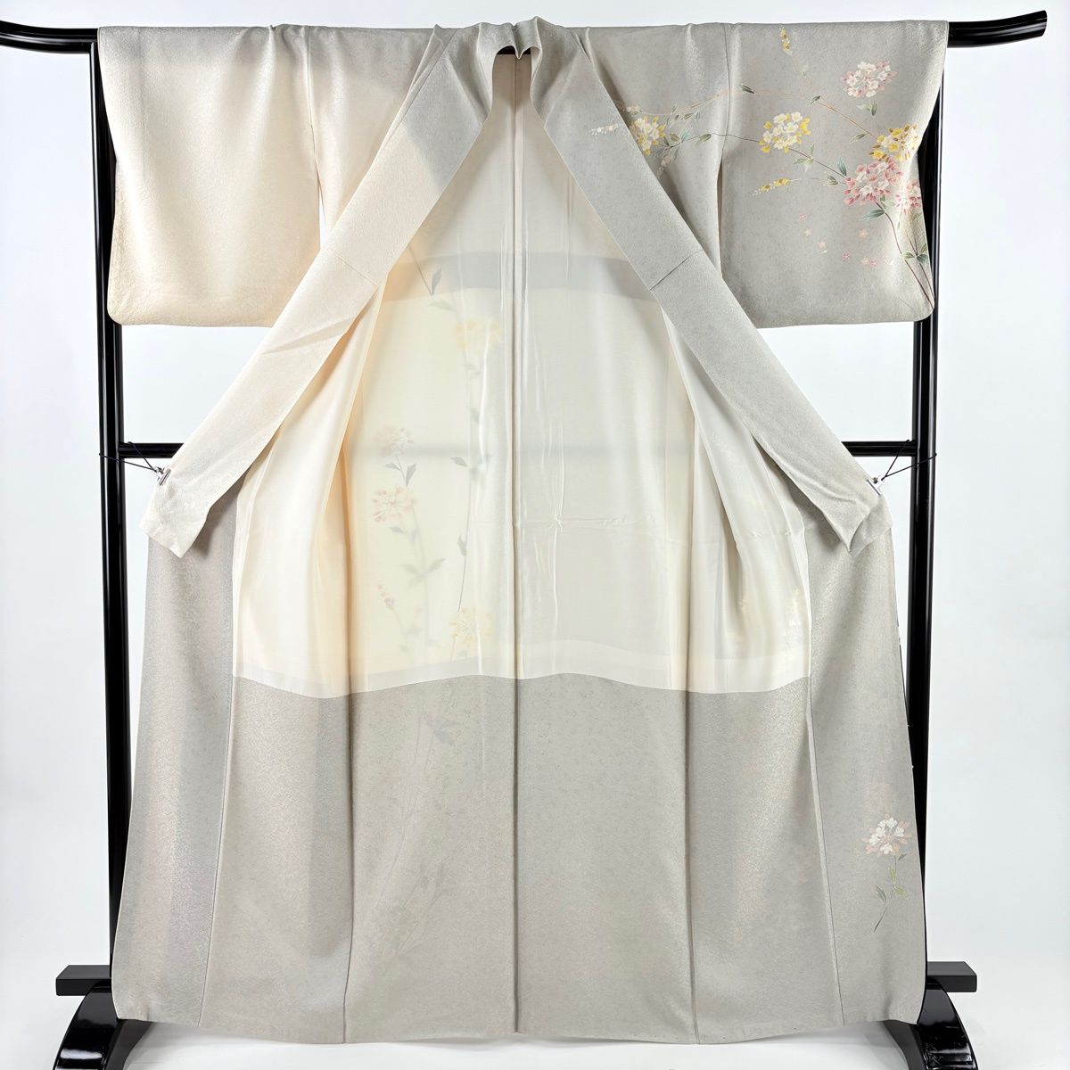 訪問着 身丈166.5cm 裄丈67.5cm L 袷 灰色 正絹 秀品 【中古】 - メルカリ